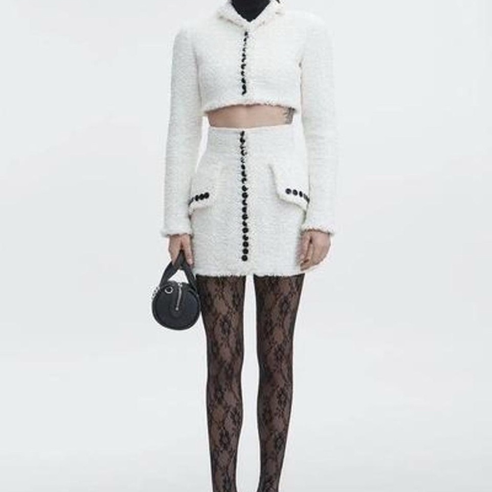 Alexander Wang White Tweed Mini Skirt